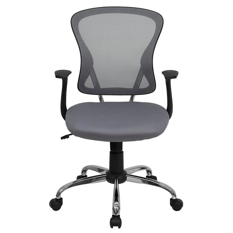 Scranton & Co Mid-Back Mesh Office Chair in Gray