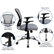 Scranton & Co Mid-Back Mesh Office Chair in Gray