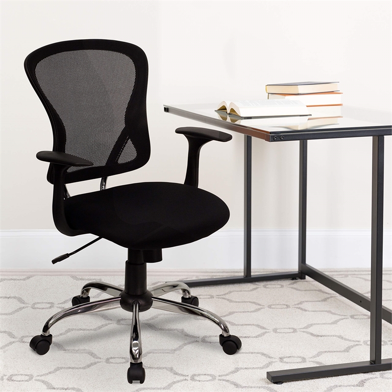 Scranton & Co Mid-Back Mesh Office Chair in Black