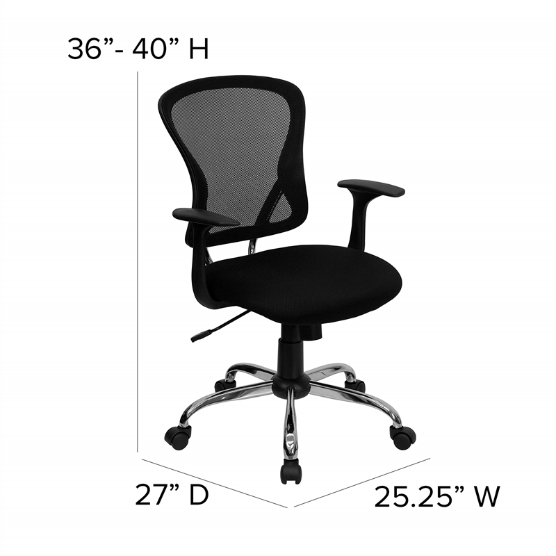 Scranton & Co Mid-Back Mesh Office Chair in Black