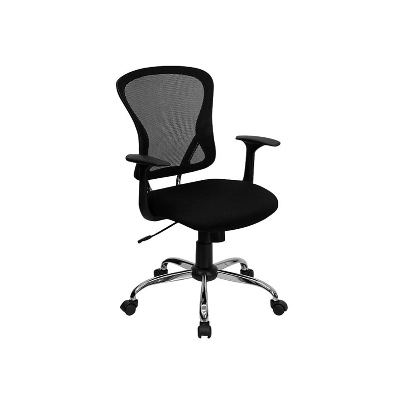 Scranton & Co Mid-Back Mesh Office Chair in Black