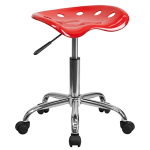 Scranton & Co Adjustable Bar Stool with Chrome Base in Red