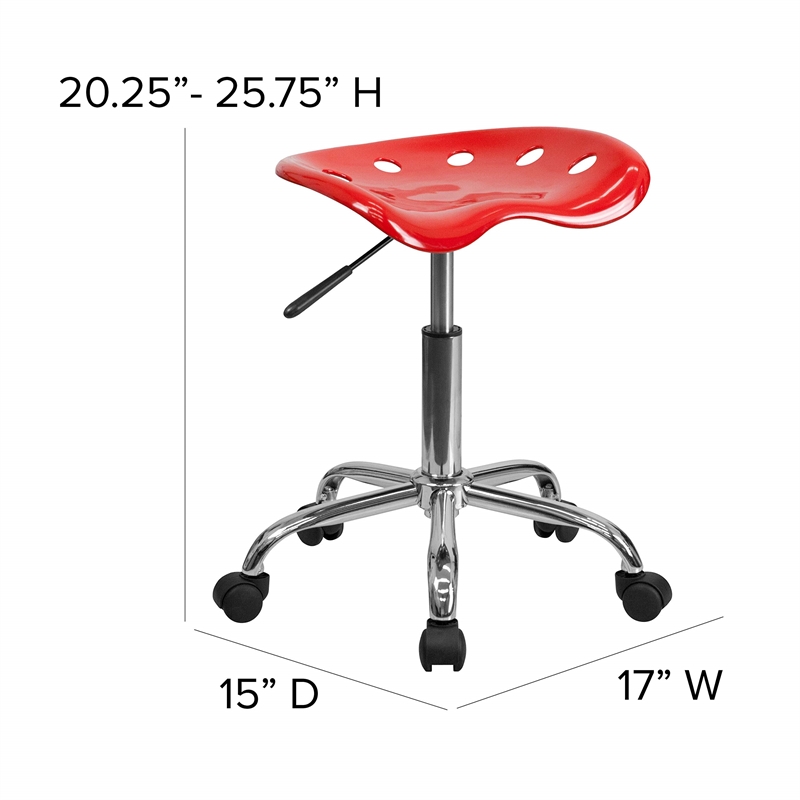Scranton & Co Adjustable Bar Stool with Chrome Base in Red