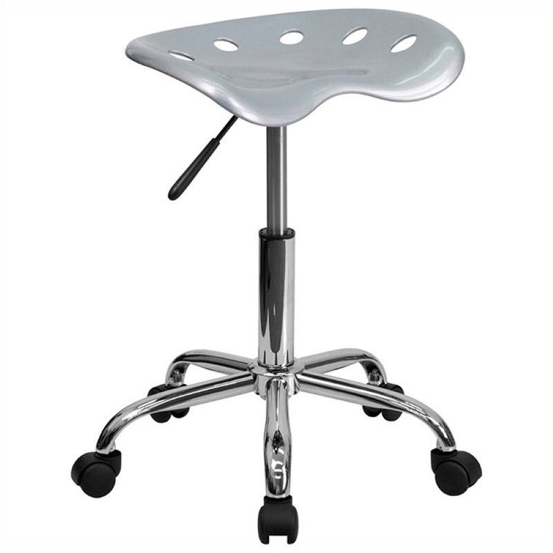 Scranton & Co Adjustable Bar Stool with Chrome Base in Silver