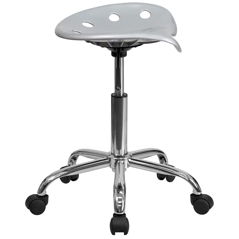 Scranton & Co Adjustable Bar Stool with Chrome Base in Silver