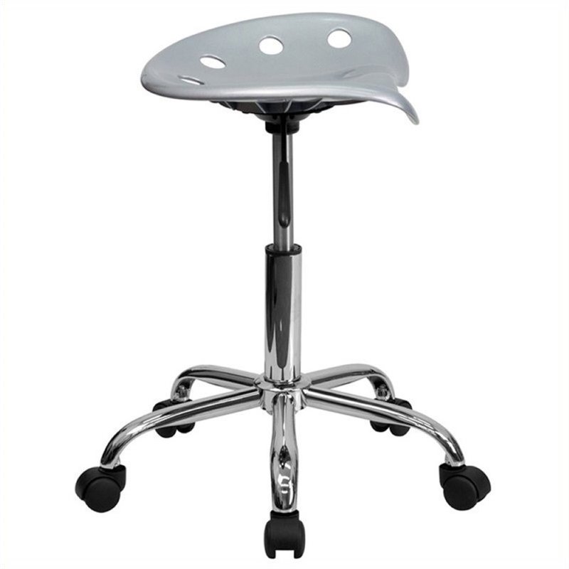 Scranton & Co Adjustable Bar Stool with Chrome Base in Silver