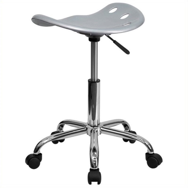 Scranton & Co Adjustable Bar Stool with Chrome Base in Silver