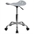 Scranton & Co Adjustable Bar Stool with Chrome Base in Silver