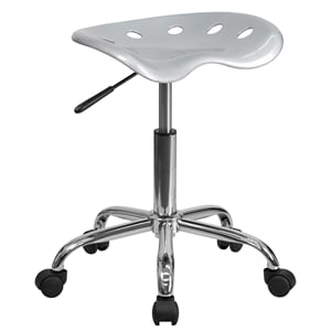 Scranton & Co Adjustable Bar Stool with Chrome Base in Silver