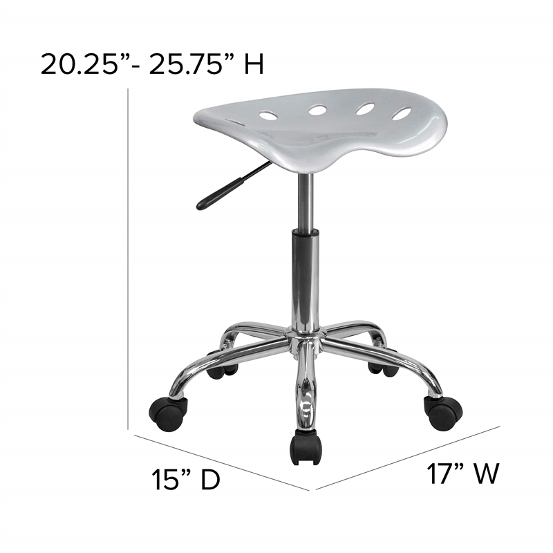 Scranton & Co Adjustable Bar Stool with Chrome Base in Silver