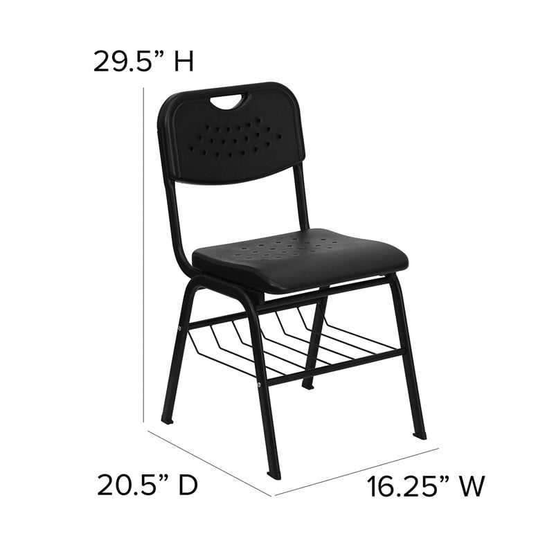 Scranton & Co Plastic Stacking Chair in Black