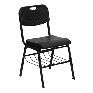 Scranton & Co Plastic Stacking Chair in Black
