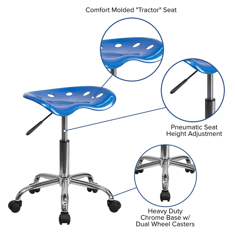 Scranton & Co Adjustable Bar Stool in Bright Blue