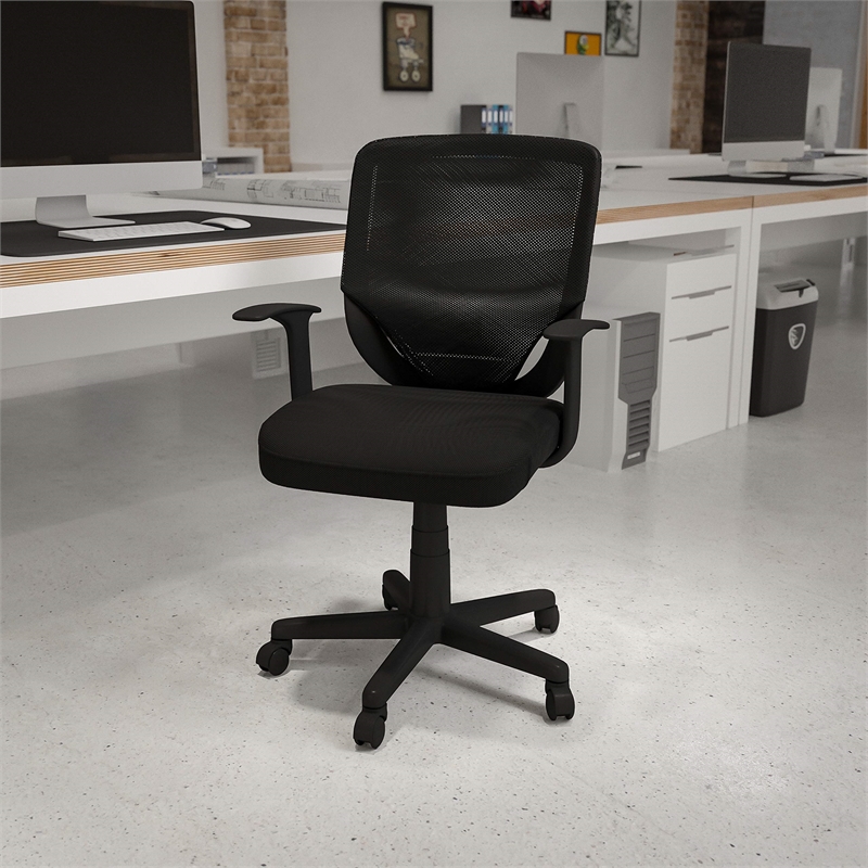 Scranton & Co Mid-Back Mesh Office Chair in Black