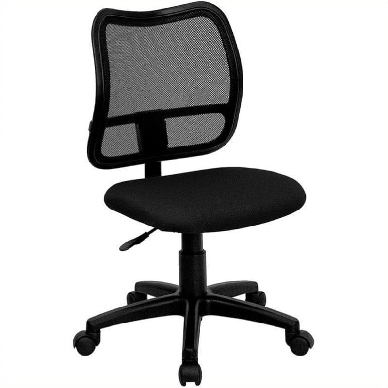Scranton & Co Mid-Back Mesh Task Office Chair with Black Fabric Seat