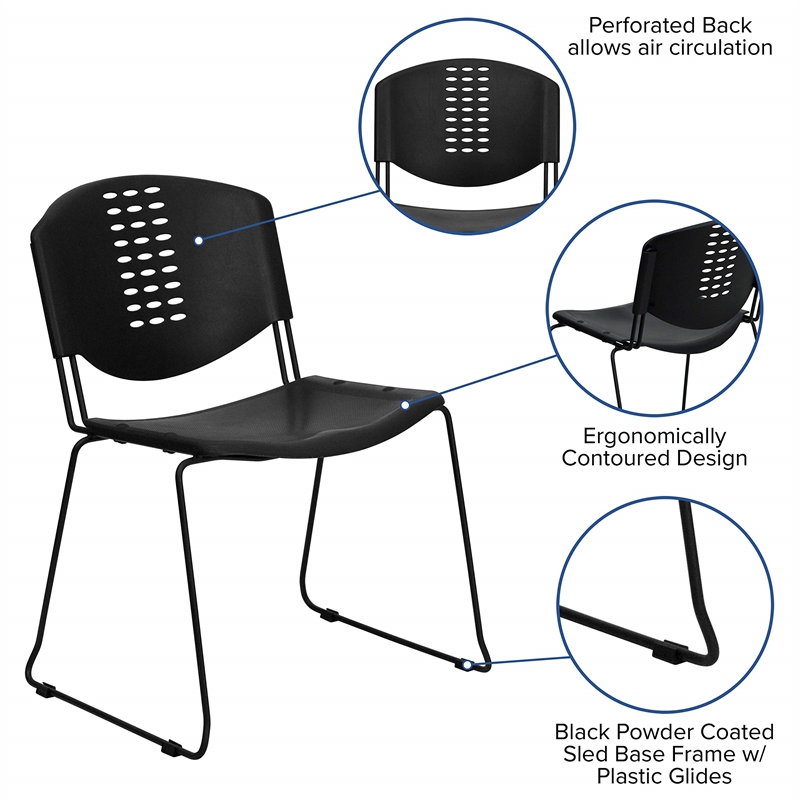 Scranton & Co Stacking Chair in Black