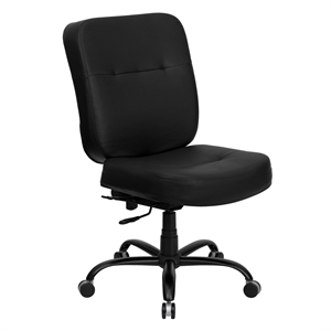 Scranton & Co Leather Office Chair with Extra Wide Seat in Black