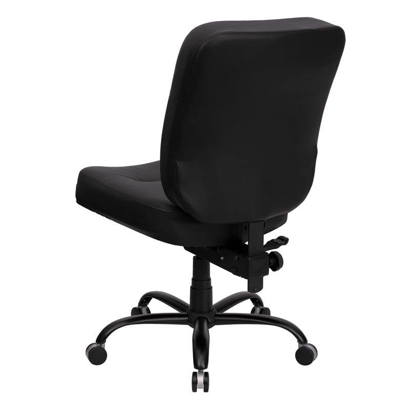 Scranton & Co Leather Office Chair with Extra Wide Seat in Black