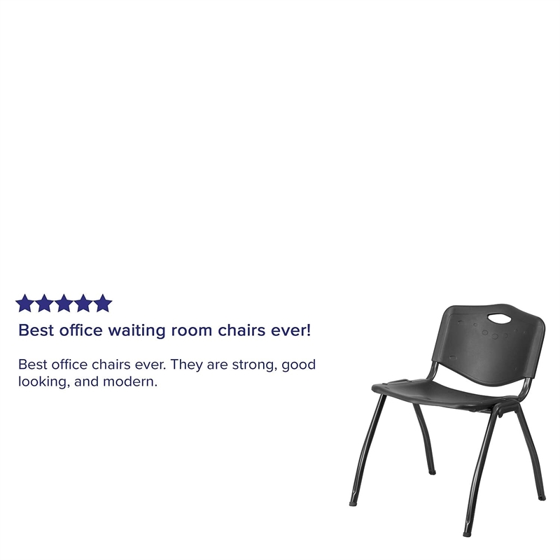 Scranton & Co Polypropylene Stacking Chair in Black