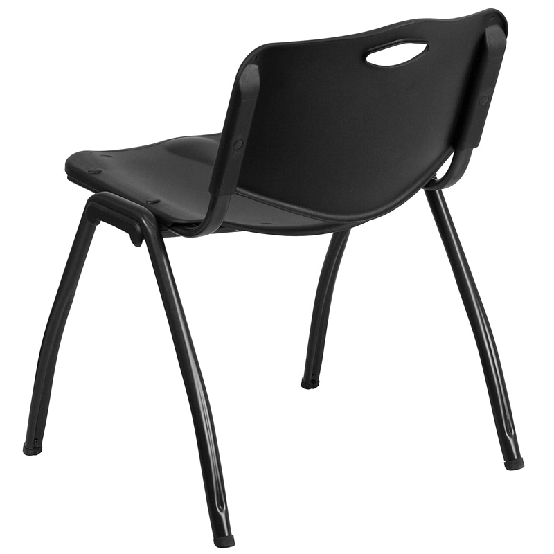 Scranton & Co Polypropylene Stacking Chair in Black