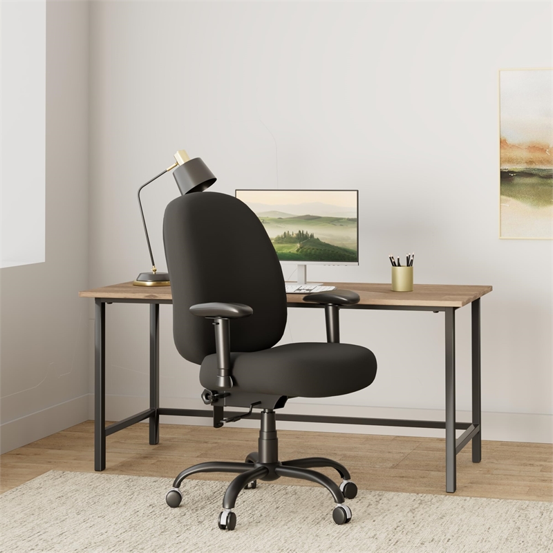 Scranton & Co Fabric Office Chair with Arms in Black