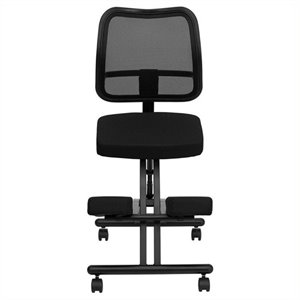 scranton & co mobile ergonomic kneeling office chair in black