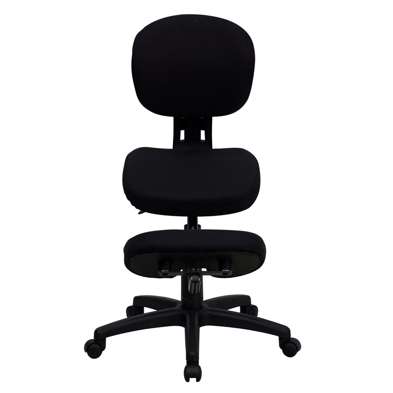 Scranton & Co Mobile Ergonomic Kneeling Office Chair in Black