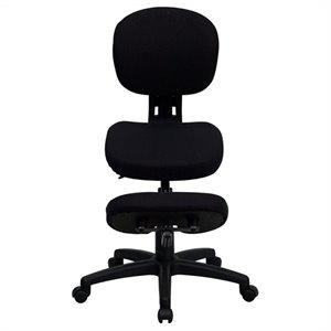 scranton & co mobile ergonomic kneeling office chair in black