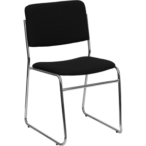 Scranton & Co Stacking Chair with Silver Sled Base in Black