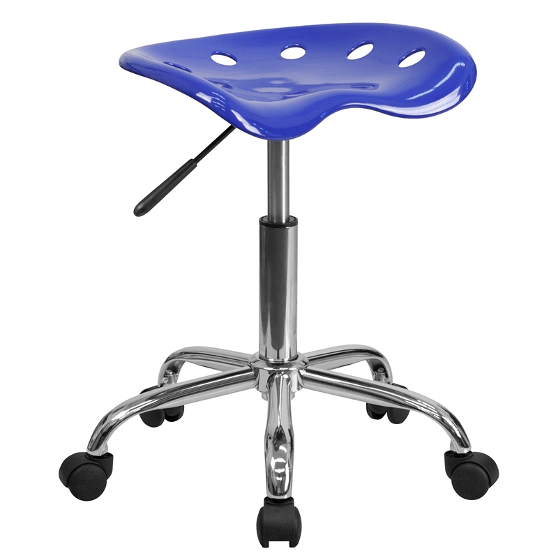 Scranton & Co Adjustable Chrome Drafting Chair in Blue