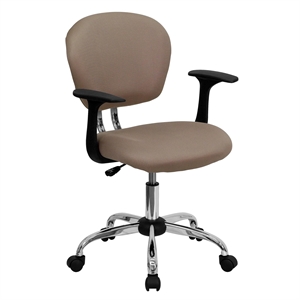 Scranton & Co Mid-Back Mesh Task Office Chair with Arms in Orange