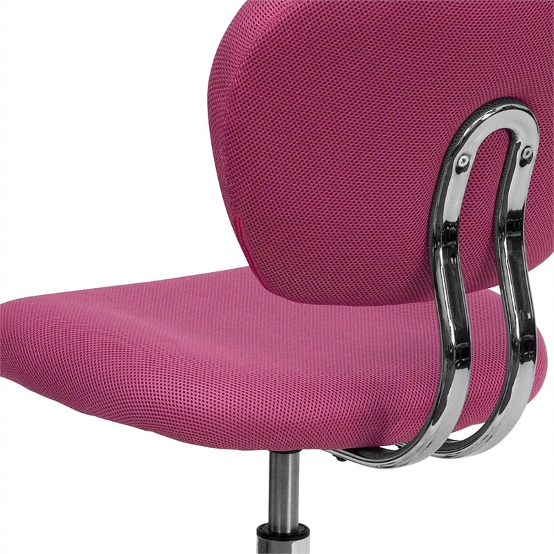 Scranton & Co Modern Mesh Fabric Mid-Back Task Office Chair in Pink