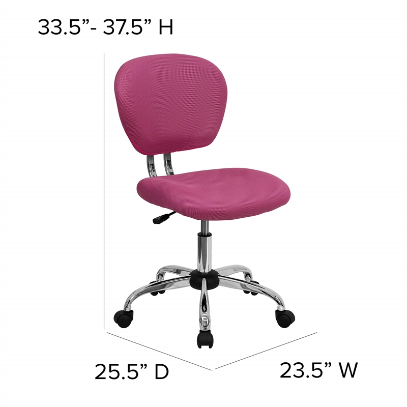 Scranton & Co Modern Mesh Fabric Mid-Back Task Office Chair in Pink