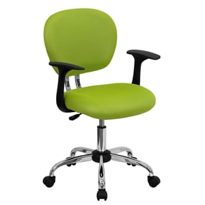 Scranton & Co Modern Mesh Fabric Mid-Back Office Chair with Arms in Apple Green