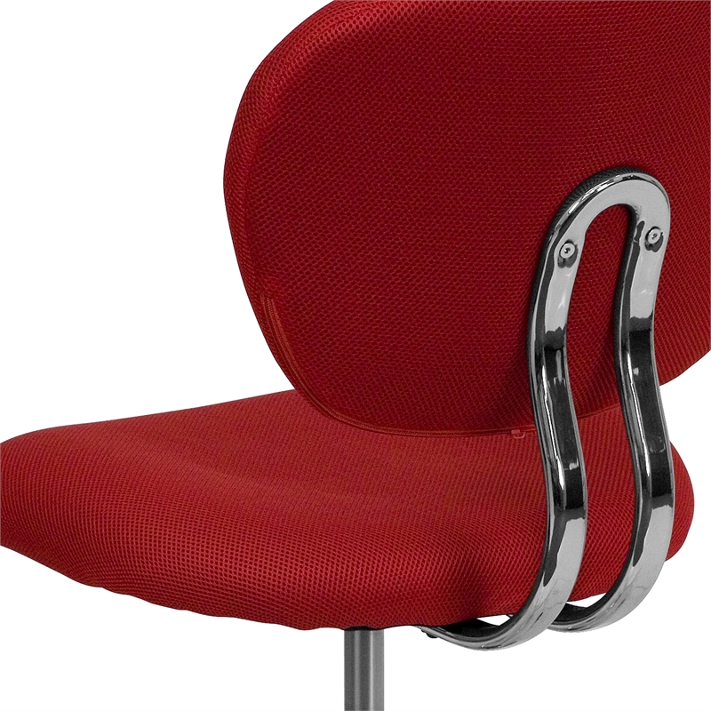 Scranton & Co Modern Mesh Fabric Mid-Back Office Swivel Chair in Red