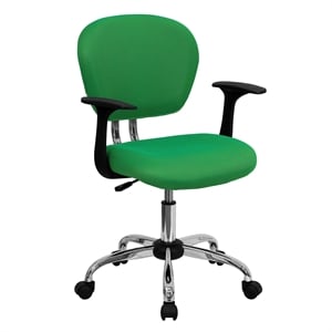 Scranton & Co Mid-Back Mesh Office Chair with Arms in Bright Green