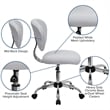 Scranton & Co Modern Mesh Fabric Mid-Back Task Office Chair in White