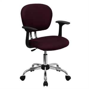Scranton & Co Mid-Back Mesh Task Office Chair with Arms in Burgundy