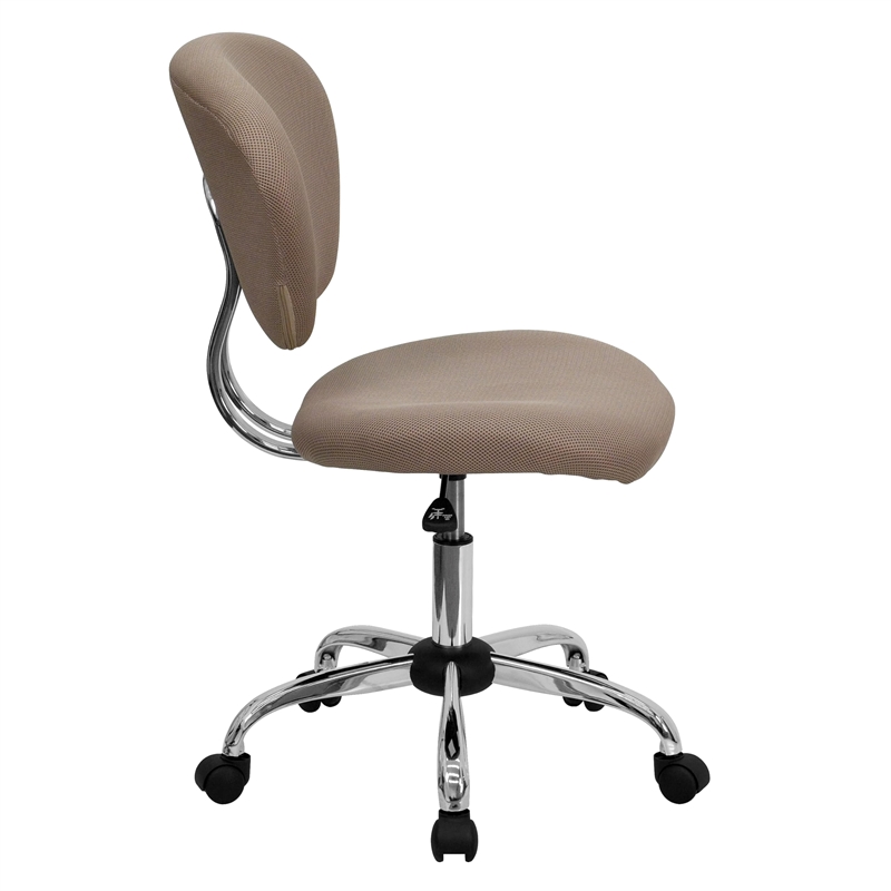 Scranton & Co Mid-Back Mesh Task Office Chair in Coffee Brown
