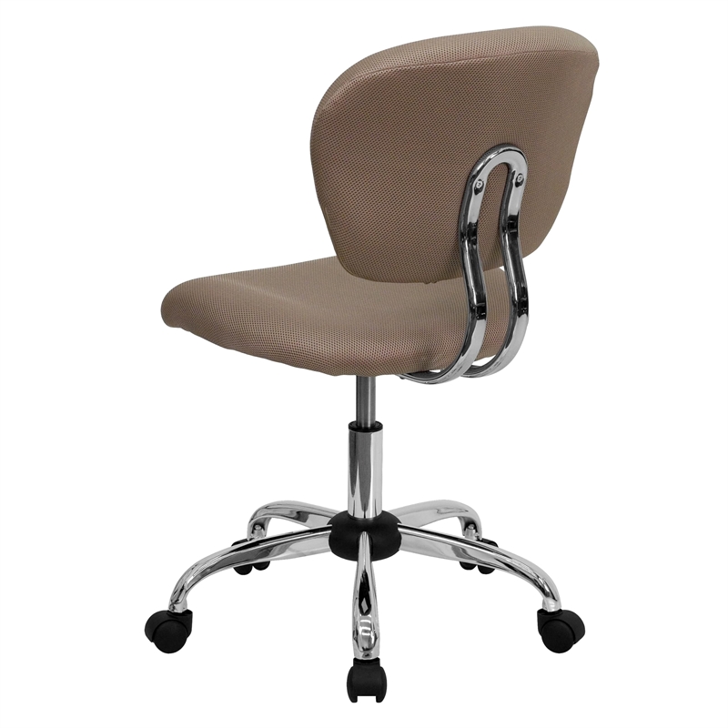 Scranton & Co Mid-Back Mesh Task Office Chair in Coffee Brown