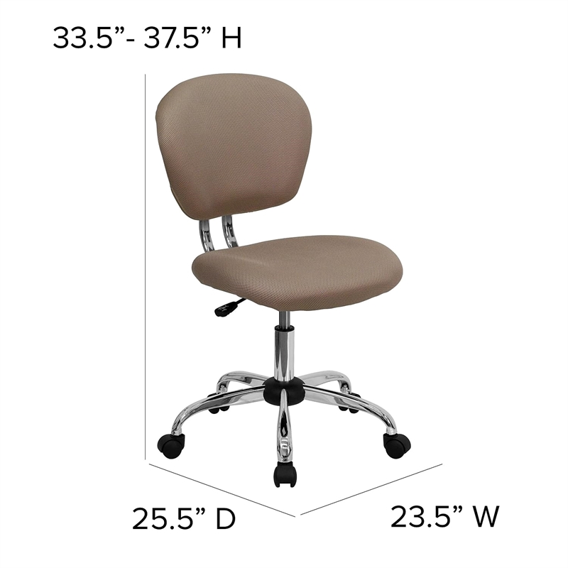 Scranton & Co Mid-Back Mesh Task Office Chair in Coffee Brown