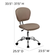 Scranton & Co Mid-Back Mesh Task Office Chair in Coffee Brown