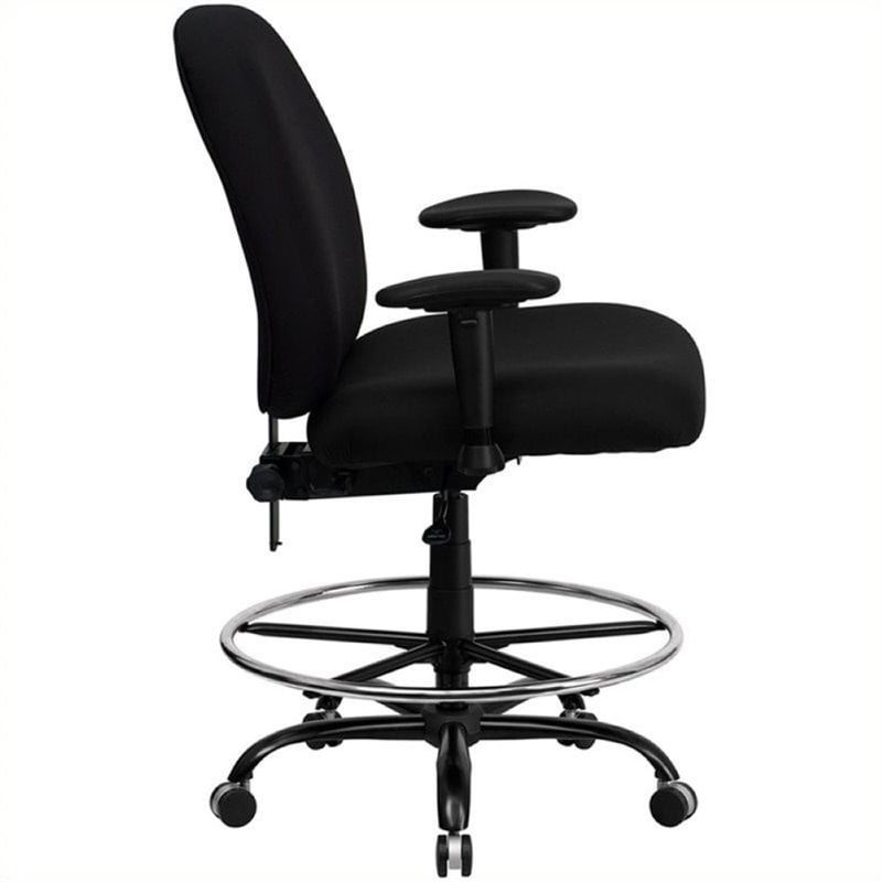 Scranton & Co Fabric Drafting Chair with Arms in Black