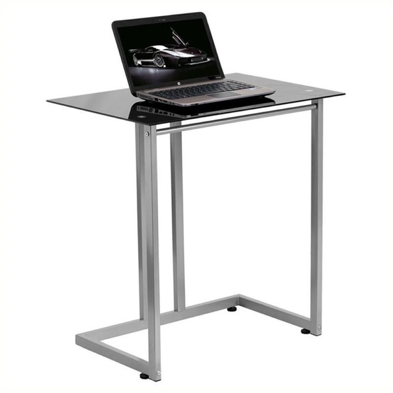 Scranton Co Tempered Glass Top Computer Desk In Black Sc 457933 Scranton Co Tempered Glass Top Computer Desk In Black