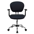 Scranton & Co Mid-Back Mesh Task Office Chair with Arms in Gray