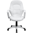 Scranton & Co Leather Mid-Back Executive Office Chair in White