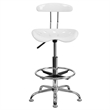 Scranton & Co Drafting Chair in White and Chrome