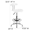 Scranton & Co Drafting Chair in White and Chrome