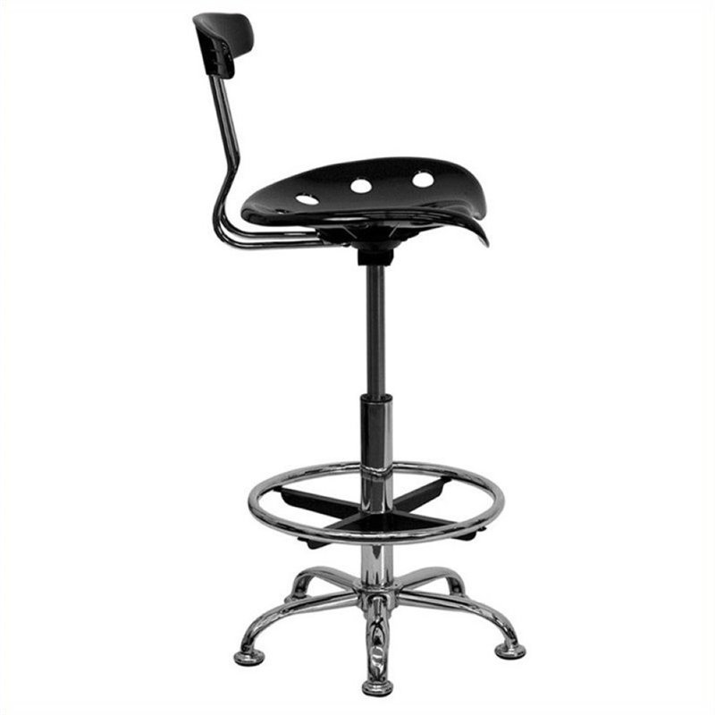 Scranton & Co Drafting Chair in Black and Chrome