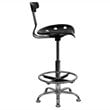 Scranton & Co Drafting Chair in Black and Chrome